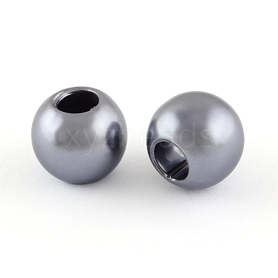 ABS Plastic Imitation Pearl European Beads X-MACR-R530-12mm-A50-1
