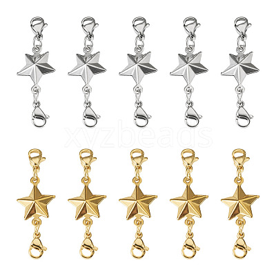 16Pcs 2 Colors 304 Stainless Steel Lobster Claw Clasps PALLOY-TAC0265-1