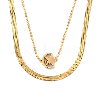 Double Layer Necklaces NJEW-A032-04G-02-1