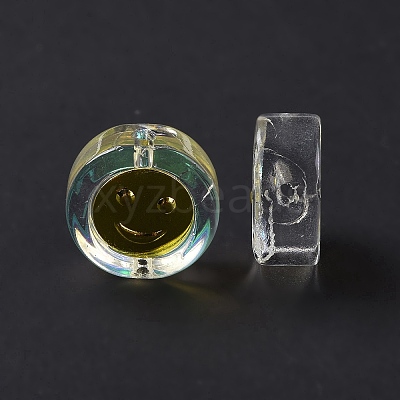 Transparent Spray Painted Glass Beads GLAA-I050-15B-1
