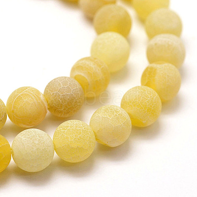 Frosted Natural Weathered Agate Beads Strands G-F367-6mm-11-1