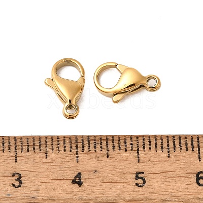 Ion Plating(IP) 304 Stainless Steel Lobster Claw Clasps Hand Polished X-STAS-AB11-G-01-1
