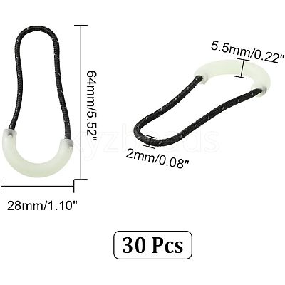 30Pcs Luminous Plastic Zipper Pulls FIND-CA0005-31-1