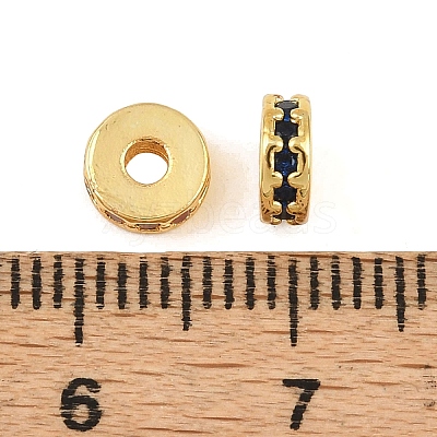 Brass Micro Pave Cubic Zirconia Beads KK-H533-01G-02-1