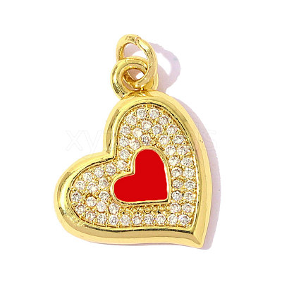 Brass Micro Pave Cubic Zirconia Pendants KK-OY015-74G-1
