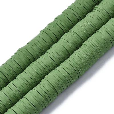 Flat Round Handmade Polymer Clay Beads CLAY-R067-12mm-43-1