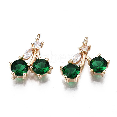 Brass Micro Pave Clear Cubic Zirconia Charms KK-S359-103-A02-RS-1