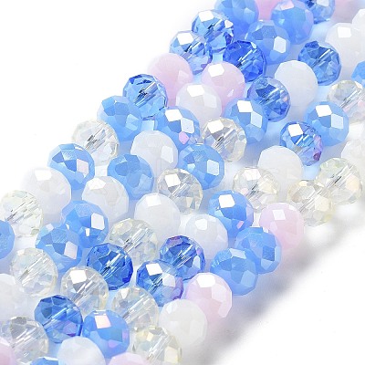 Glass Beads Strands EGLA-A034-M8mm-18-1