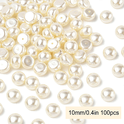100Pcs ABS Plastic Imitation Pearl Beads OACR-YW0002-46B-1
