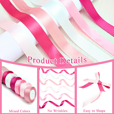 6 Rolls 6 Colors Polyester Ribbon OCOR-CP0001-27C-1
