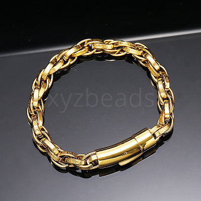 304 Stainless Steel Rope Chain Bracelets for Men Women FS-WG363AE-03-1