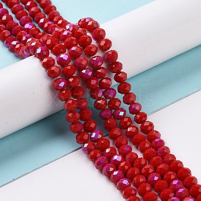 Electroplate Opaque Solid Color Glass Beads Strands EGLA-A034-P6mm-L04-1