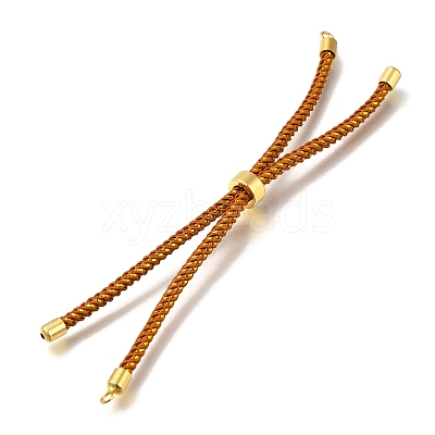 Braided Cotton Cord Slider Bracelet Making MAK-R001-01G-12-1