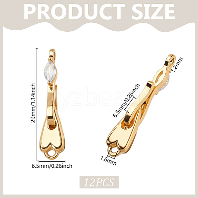 12Pcs Brass Rhinestone Hook and S-Hook Clasps KK-PH0013-69-1