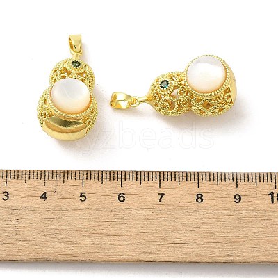 Shell Pearl Gourd Pendants KK-K362-01G-1