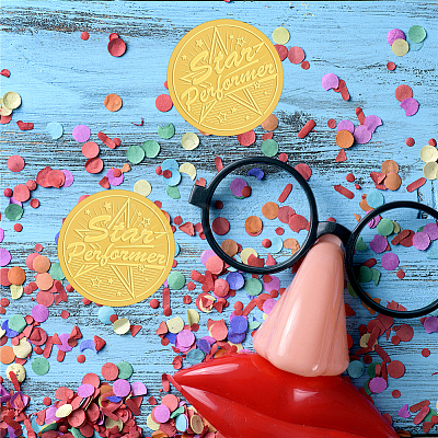 Self Adhesive Gold Foil Embossed Stickers DIY-WH0211-297-1