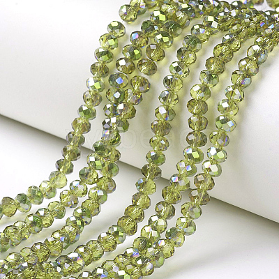 Electroplate Transparent Glass Beads Strands EGLA-A034-T3mm-S17-1