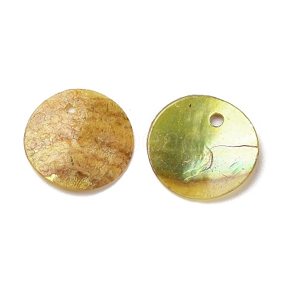 Spray Painted Natural Akoya Shell Charms SHEL-F007-15A-04-1