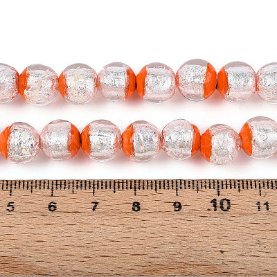 Luminous Handmade Lampwork Silver Foil Beads Strand FOIL-N029-03D-1