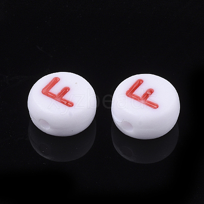 Initial Acrylic Beads X-OACR-E001-20F-1