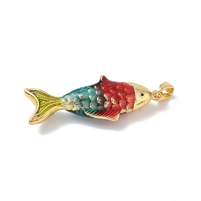 Brass Enamel Pendants KK-Z124-03G-01-1