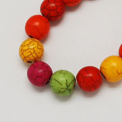 Synthetical Turquoise Beads Strands TURQ-S103-6mm-M-1
