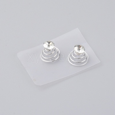 Spiral Hair Pin Coil Alloy Hair Accessories OHAR-WH0019-09-1