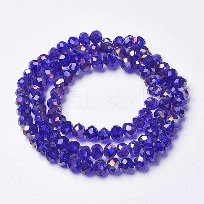 Electroplate Transparent Glass Beads Strands EGLA-A034-T3mm-F15-1
