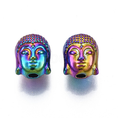 Rack Plating Rainbow Color Alloy Beads PALLOY-S180-347-1