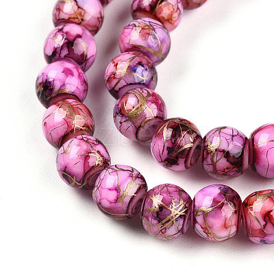 Baking Paint Glass Beads Strands DGLA-N003-6mm-B03-1