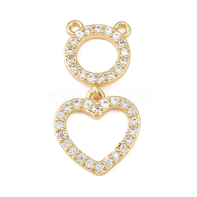 Brass Micro Pave Clear Cubic Zirconia Pendants KK-F919-41A-G-1