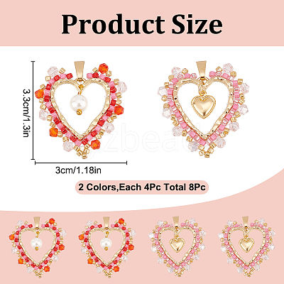 8Pcs 2 Styles Alloy Pendants PALLOY-GO00027-1