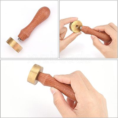 3Pcs 3 Style Golden Brass Stamp Head DIY-OC0007-82D-1