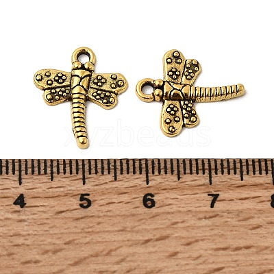 Tibetan Style Dragonfly Alloy Pendants TIBEP-A718-AG-NR-1