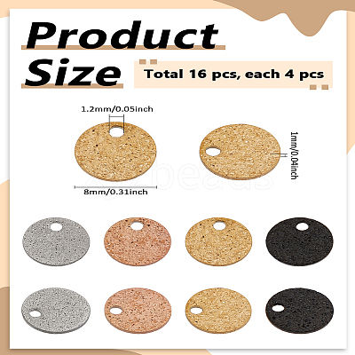 16Pcs 4 Colors 304 Stainless Steel Charms STAS-LP0004-30A-1