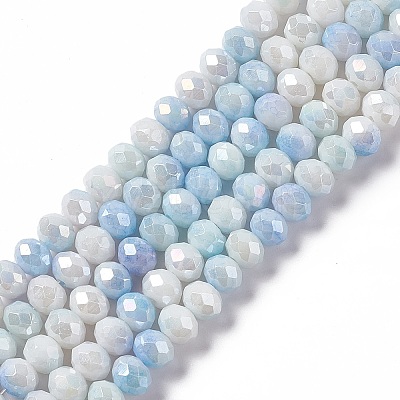 Ombre Effect Dyed Glass Beads Strands X-GLAA-C023-02A-1