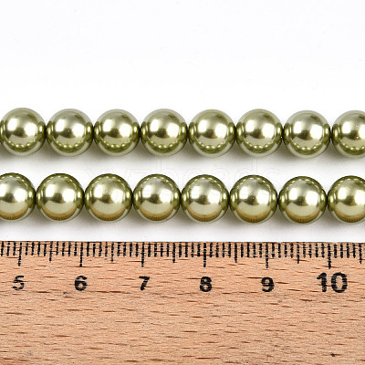 Baking Paint Pearlized Glass Pearl Bead Strands HY-N002-8mm-A07-1