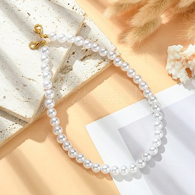 ABS Plastic Imitation Pearl Round Beaded Purse Straps AJEW-FZ00008-1