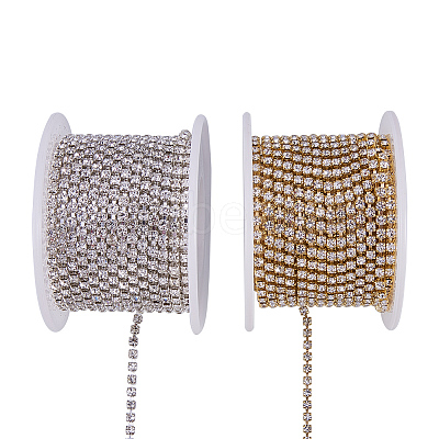 Brass Rhinestone Strass Chains CHC-BC0001-05-1