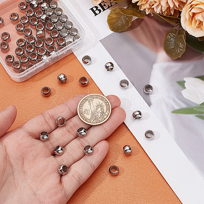 70Pcs 303 Stainless Steel European Beads STAS-NB0001-96A-1