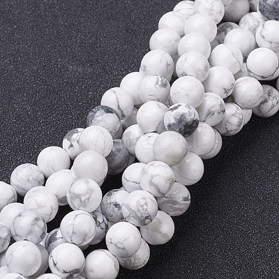 Natural Howlite Bead Strands G-G735-66-10mm-1