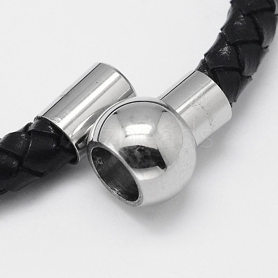 Braided Leather Cord Bracelets BJEW-I199-01-1