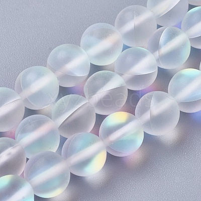 Synthetic Moonstone Beads Strands G-E468-G01-6mm-1