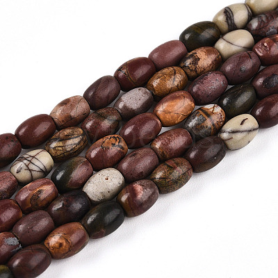 Natural Picasso Jasper/Polychrome Jasper Beads Strands G-N346-02A-05-1