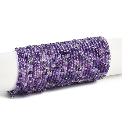 Natural Purple Fluorite Beads Strands G-P553-E02-02-1