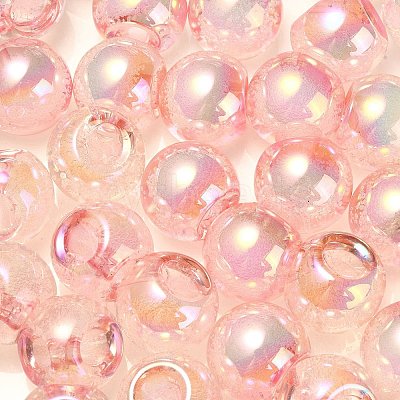 UV Plating Rainbow Iridescent Acrylic Beads OACR-G012-06B-1