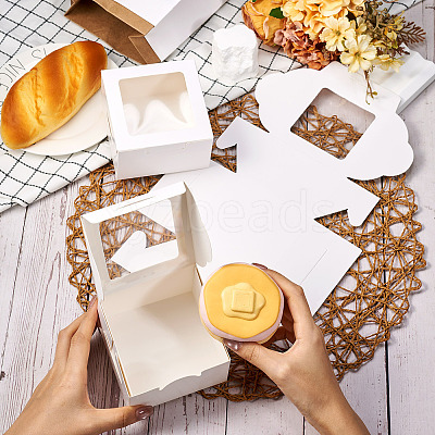 Square Paper Biscuit Boxes with Square Clear Window CON-TAC0001-12B-01-1