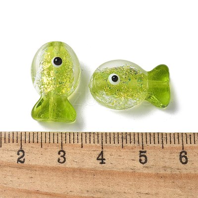 Handmade Foil Lampwork Fish Beads FOIL-Z001-01C-1