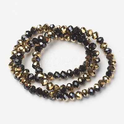 Electroplate Opaque Glass Beads Strands X-EGLA-A034-P6mm-O01-1