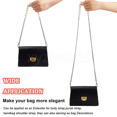 2Pcs 2 Style Plastic Imitation Pearl Beaded Bag Straps DIY-WR0002-72P-1